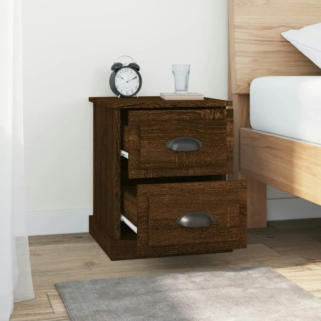 Bedside Cabinet Brown Oak 39x39x47.5 cm Engineered Wood 816158