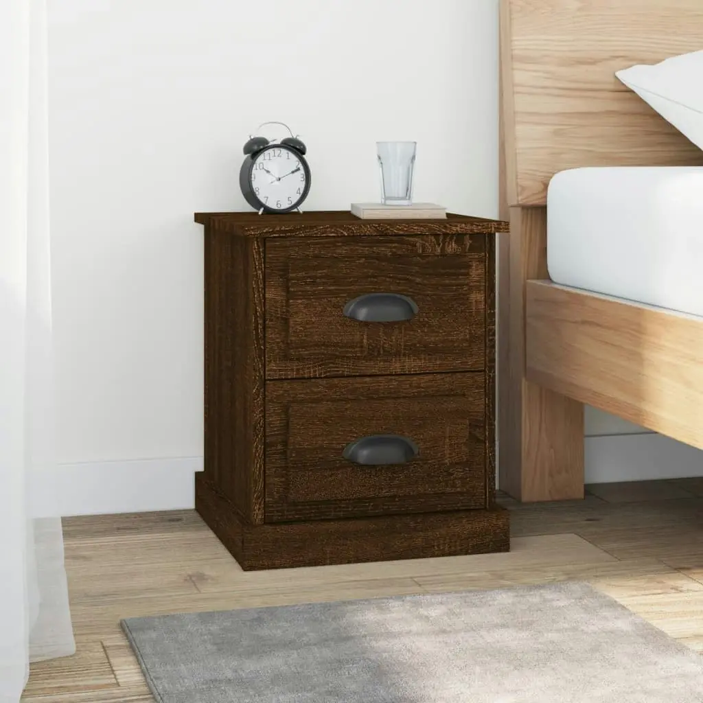 Bedside Cabinet Brown Oak 39x39x47.5 cm Engineered Wood 816158