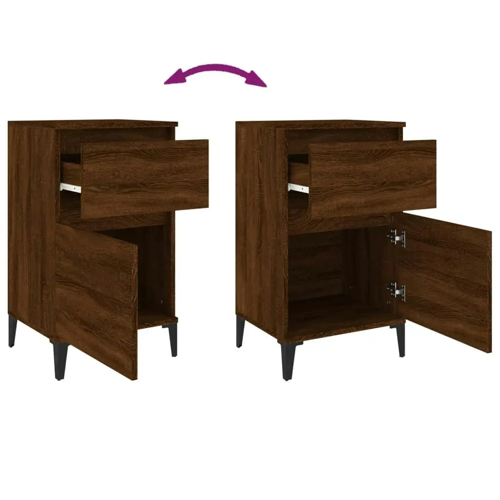 Bedside Cabinet Brown Oak 40x35x70 cm 819722