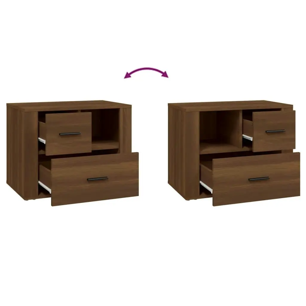 Bedside Cabinet Brown Oak 60x36x45 cm Engineered Wood 816743