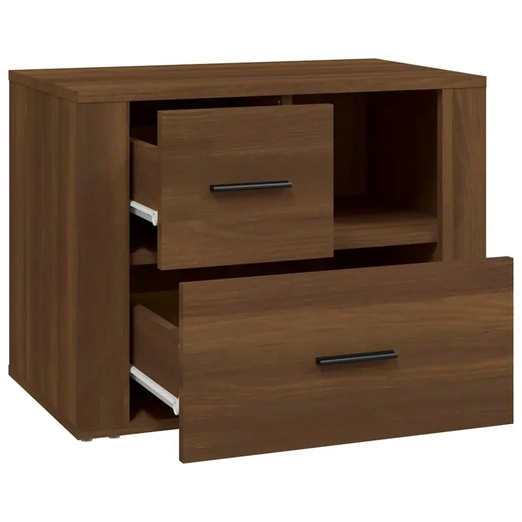 Bedside Cabinet Brown Oak 60x36x45 cm Engineered Wood 816743