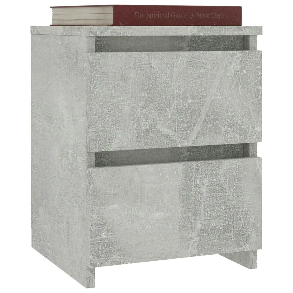 Bedside Cabinet Concrete Grey 30x30x40 cm Engineered Wood 800521