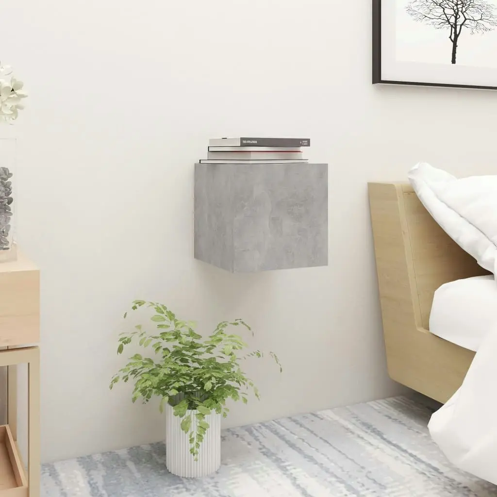 Bedside Cabinet Concrete Grey 30.5x30x30 cm Engineered Wood 3079718