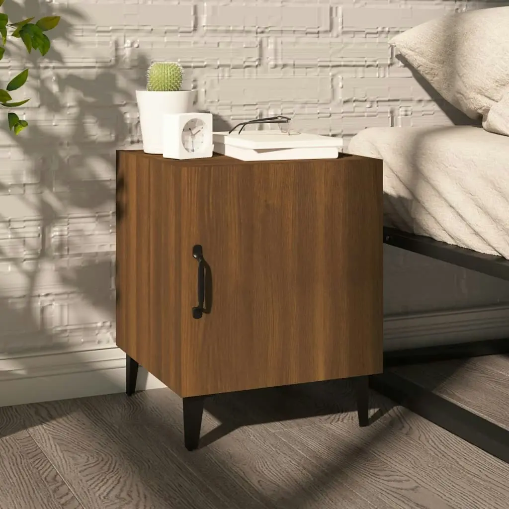 Bedside Cabinet Brown Oak Engineered Wood 817319