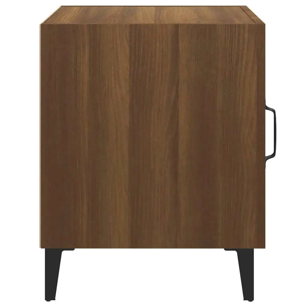 Bedside Cabinet Brown Oak Engineered Wood 817319