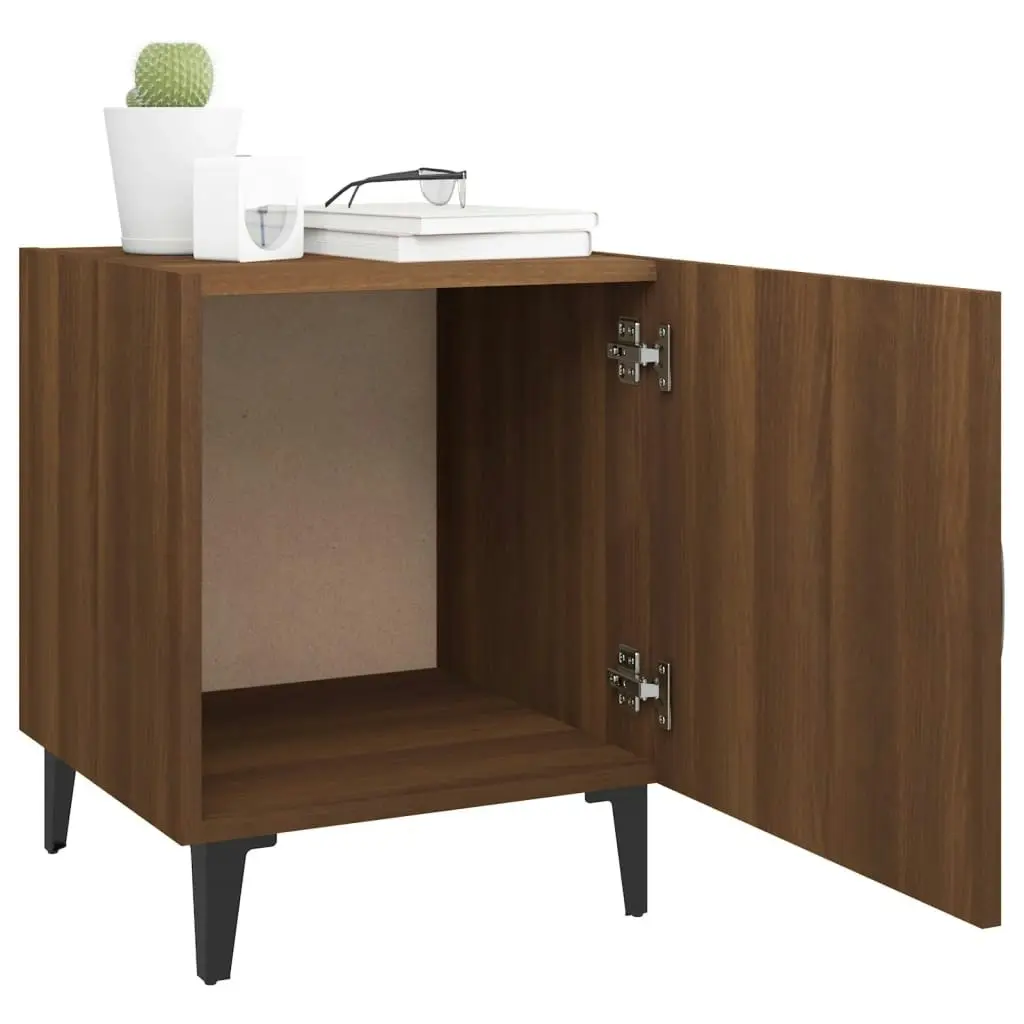 Bedside Cabinet Brown Oak Engineered Wood 817319