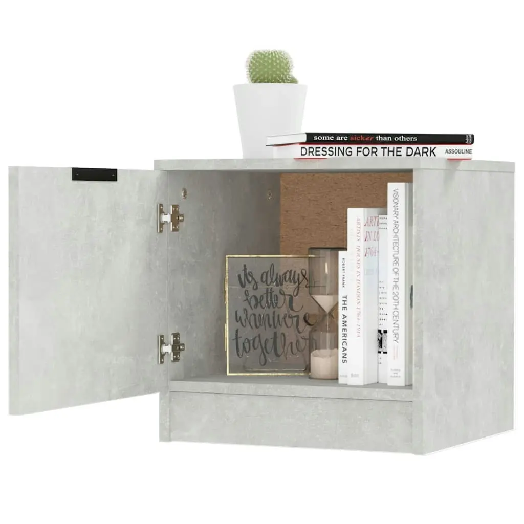 Bedside Cabinet Concrete Grey 40x39x40 cm 811204