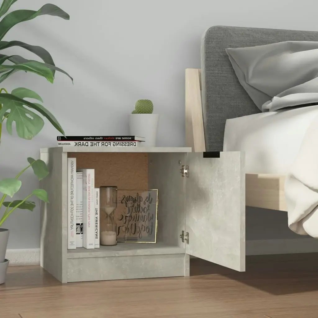 Bedside Cabinet Concrete Grey 40x39x40 cm 811204