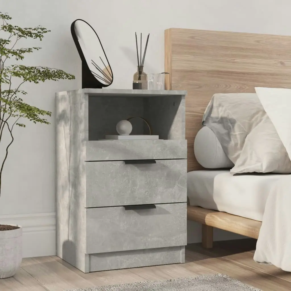 Bedside Cabinet Concrete Grey Engineered Wood 811240