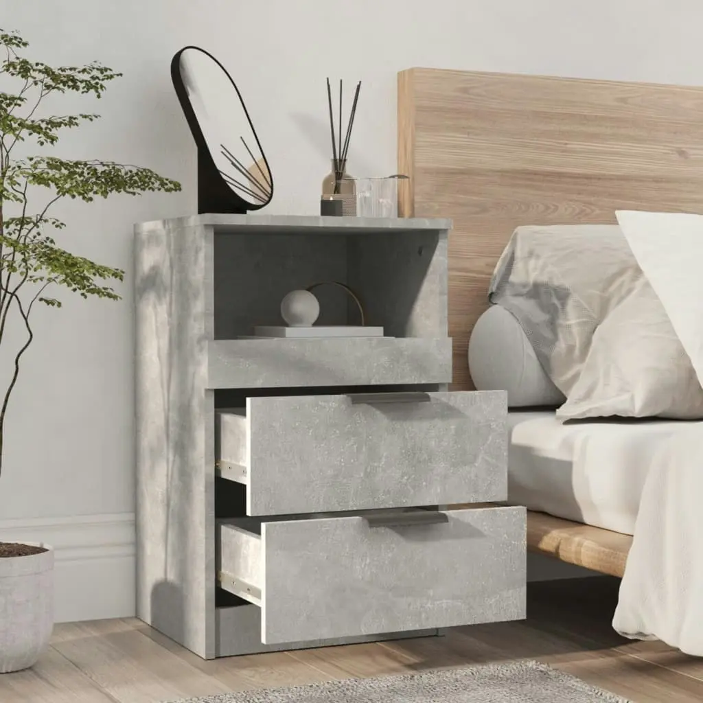 Bedside Cabinet Concrete Grey Engineered Wood 811240