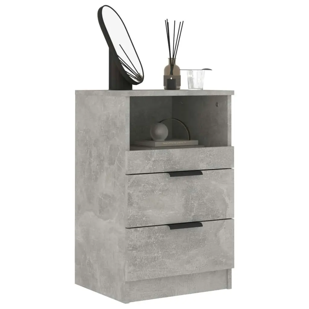 Bedside Cabinet Concrete Grey Engineered Wood 811240