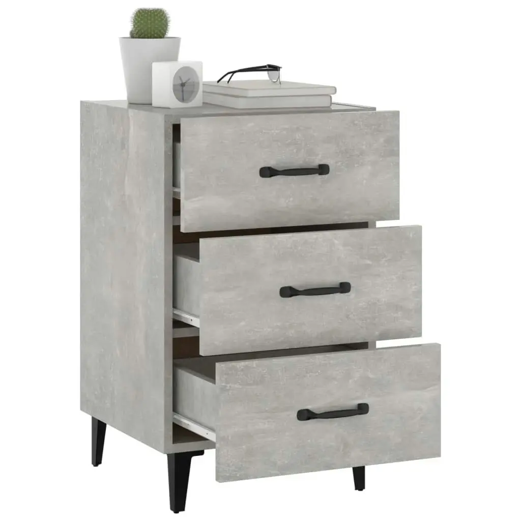 Bedside Cabinet Concrete Grey 40x40x66 cm Engineered Wood 812091