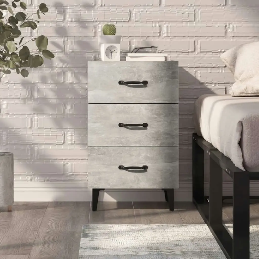 Bedside Cabinet Concrete Grey 40x40x66 cm Engineered Wood 812091