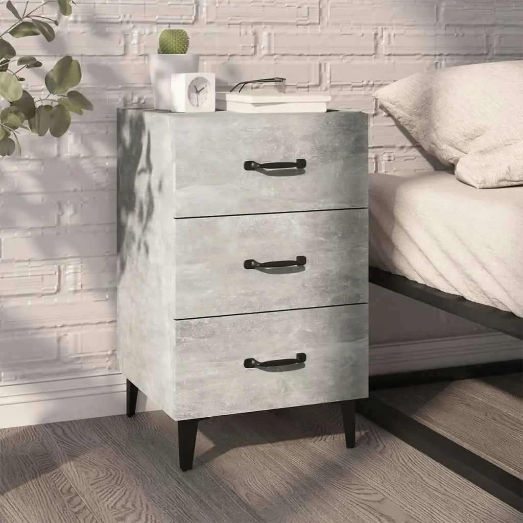 Bedside Cabinet Concrete Grey 40x40x66 cm Engineered Wood 812091