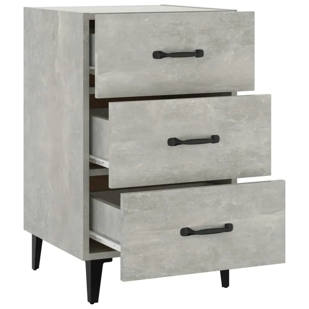 Bedside Cabinet Concrete Grey 40x40x66 cm Engineered Wood 812091