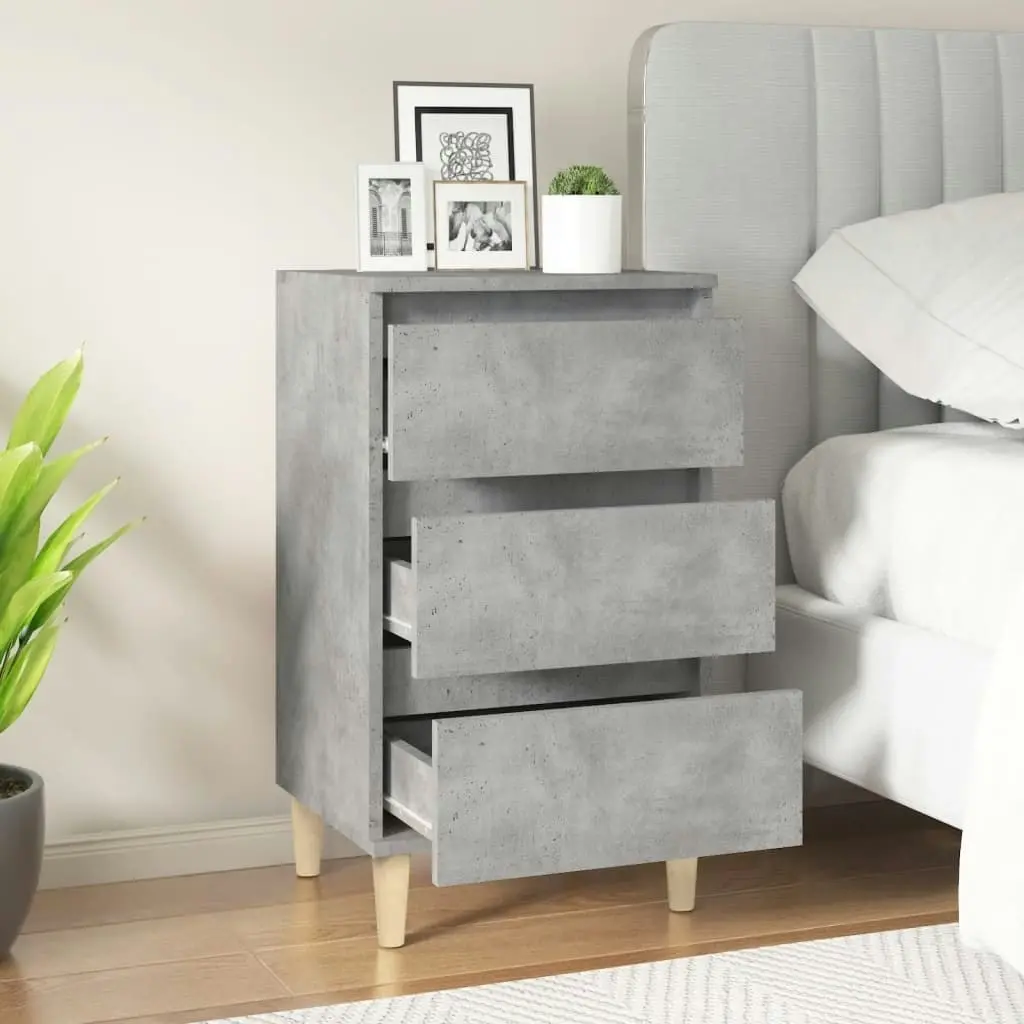 Bedside Cabinet Concrete Grey 40x35x70 cm Engineered Wood 819664