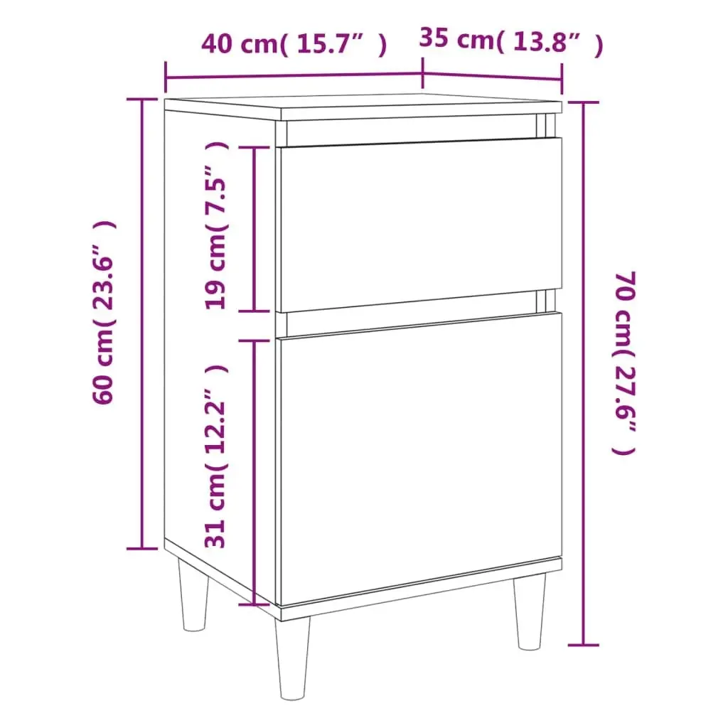 Bedside Cabinet Concrete Grey 40x35x70 cm 819700