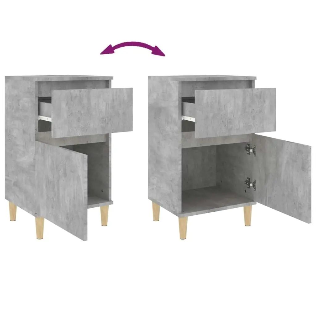 Bedside Cabinet Concrete Grey 40x35x70 cm 819700