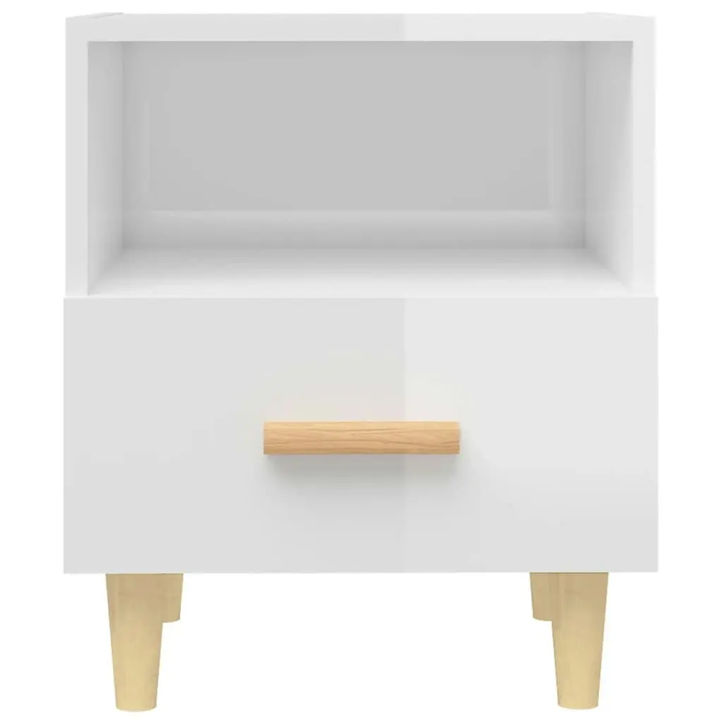 Bedside Cabinet High Gloss White 40x35x47 cm 812018