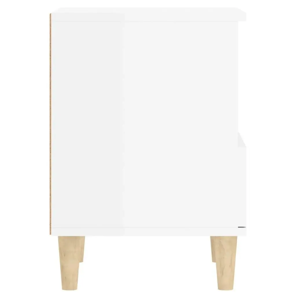 Bedside Cabinet High Gloss White 40x35x50 cm 821798