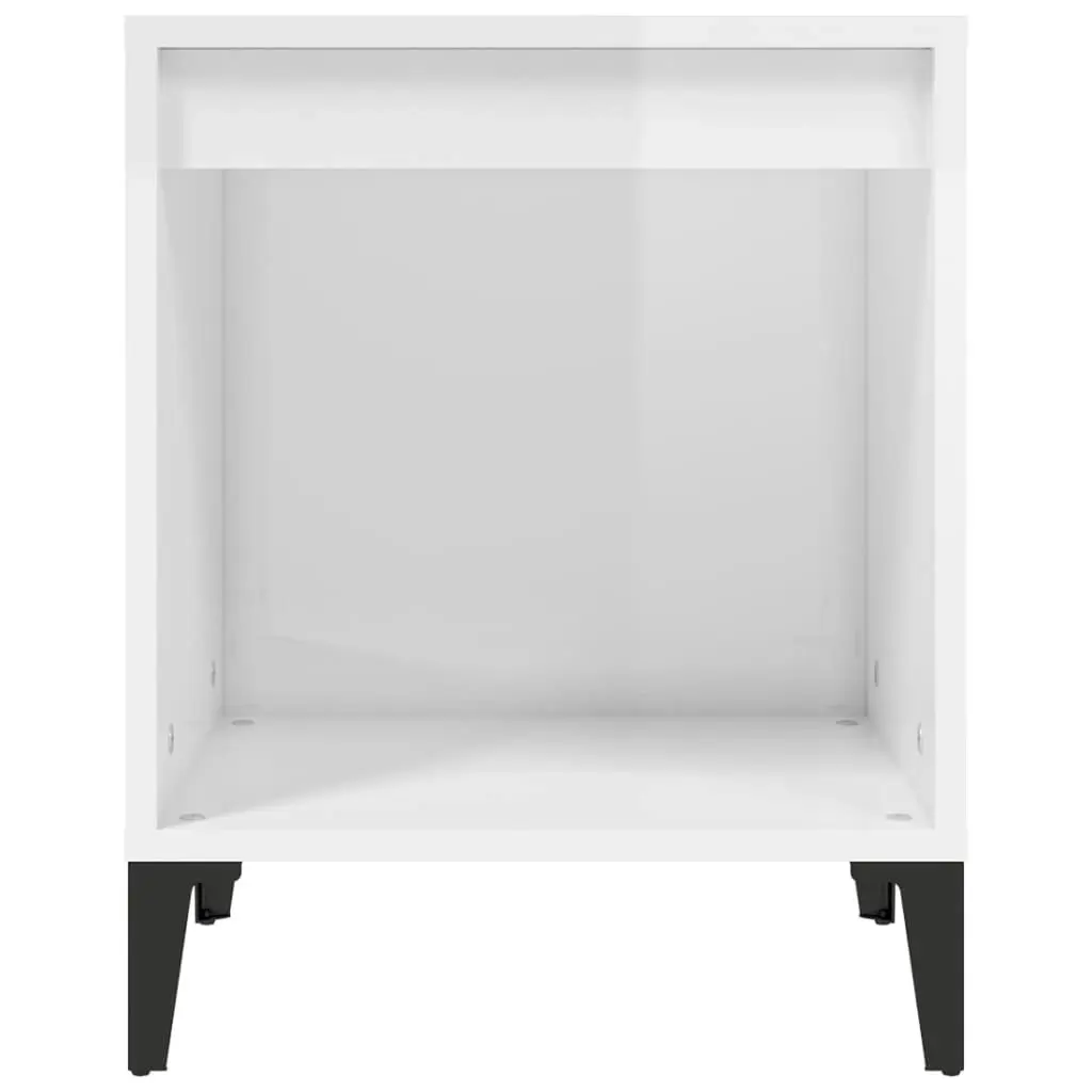 Bedside Cabinet High Gloss White 40x35x50 cm 821878