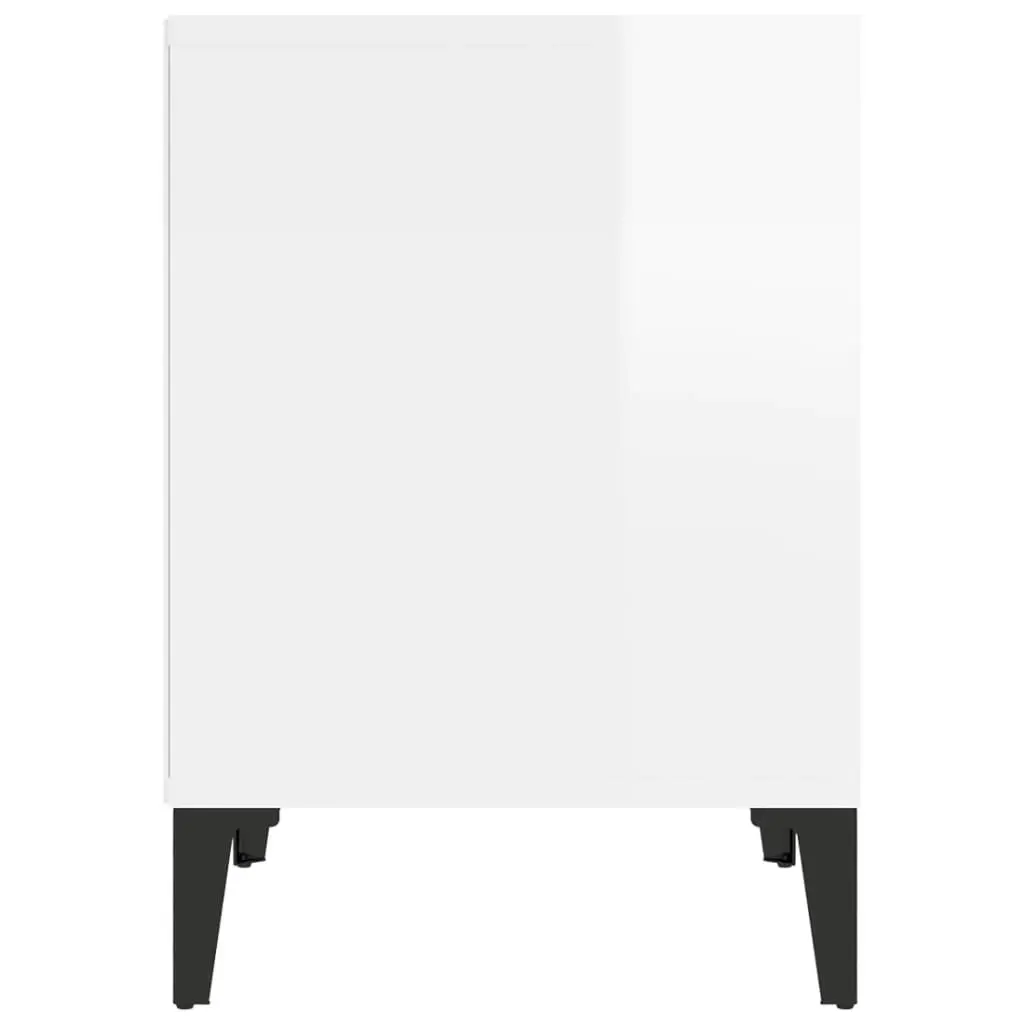 Bedside Cabinet High Gloss White 40x35x50 cm 821878