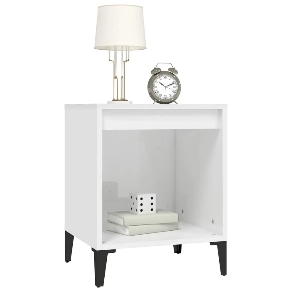 Bedside Cabinet High Gloss White 40x35x50 cm 821878