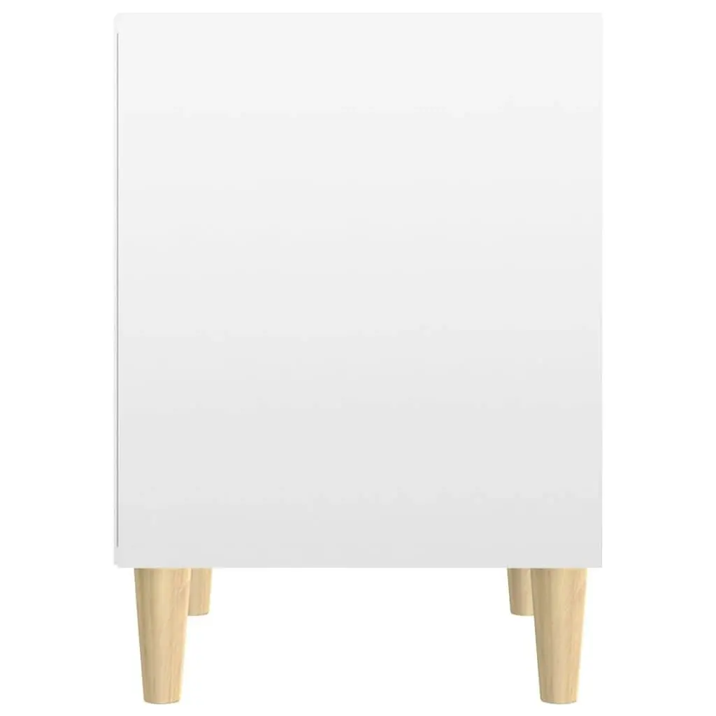 Bedside Cabinet High Gloss White 40x35x50 cm Engineered Wood 821862