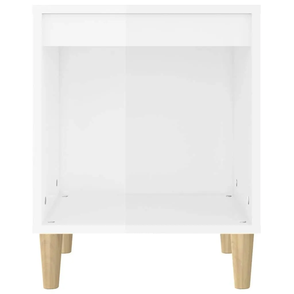 Bedside Cabinet High Gloss White 40x35x50 cm Engineered Wood 821862