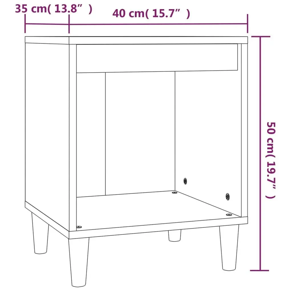 Bedside Cabinet High Gloss White 40x35x50 cm Engineered Wood 821862