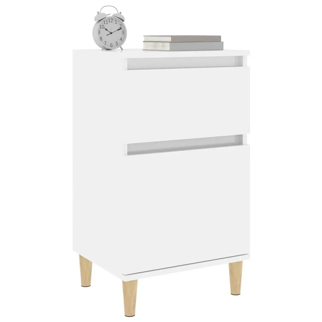 Bedside Cabinet High Gloss White 40x35x70 cm 819696