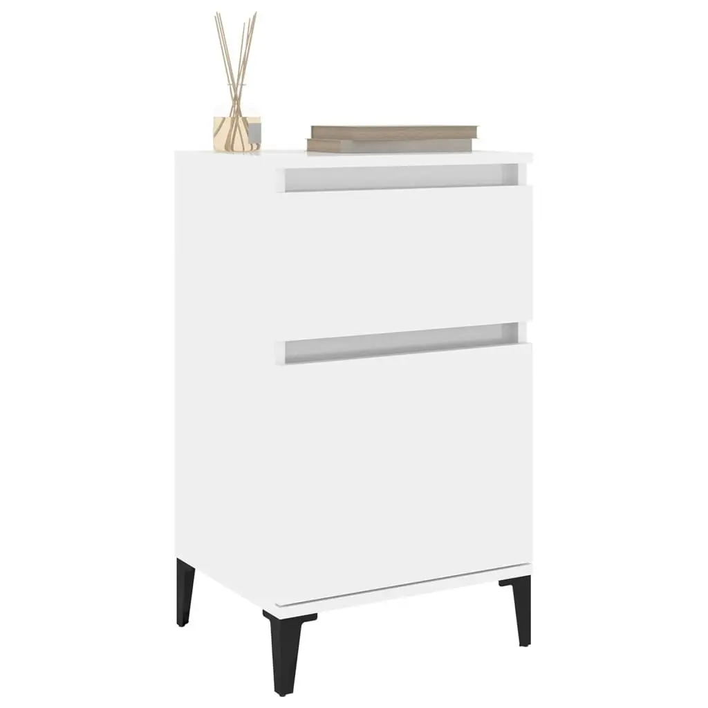 Bedside Cabinet High Gloss White 40x35x70 cm 819712