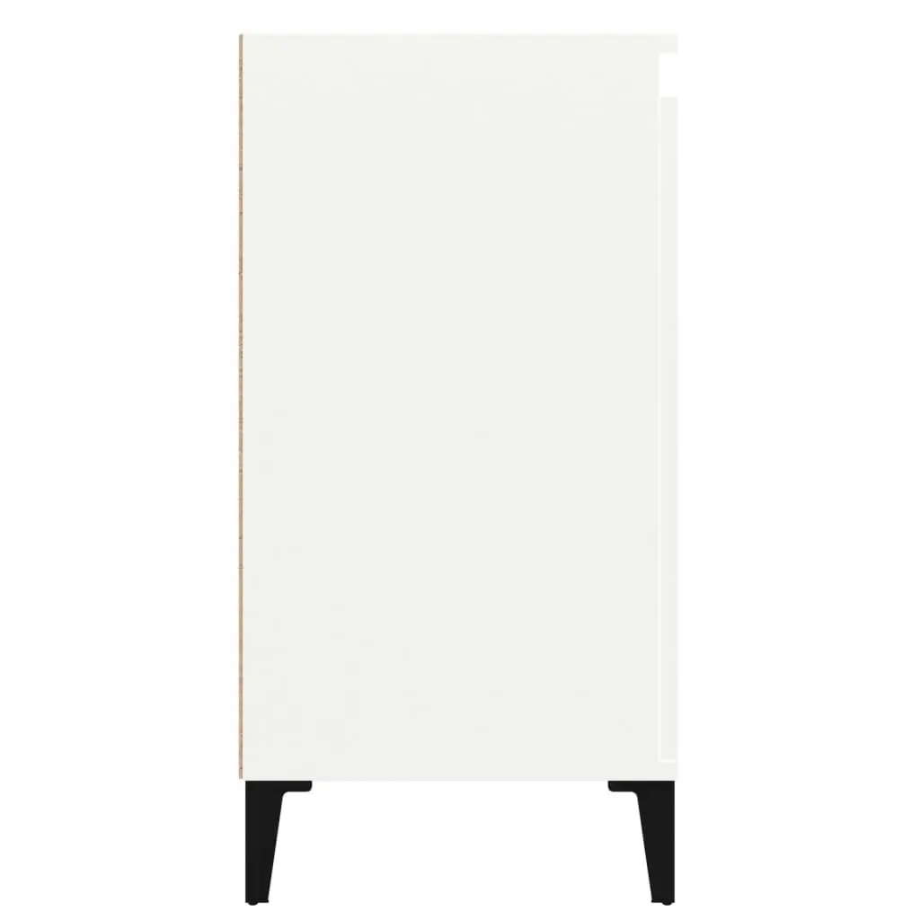 Bedside Cabinet High Gloss White 40x35x70 cm Engineered Wood 819648