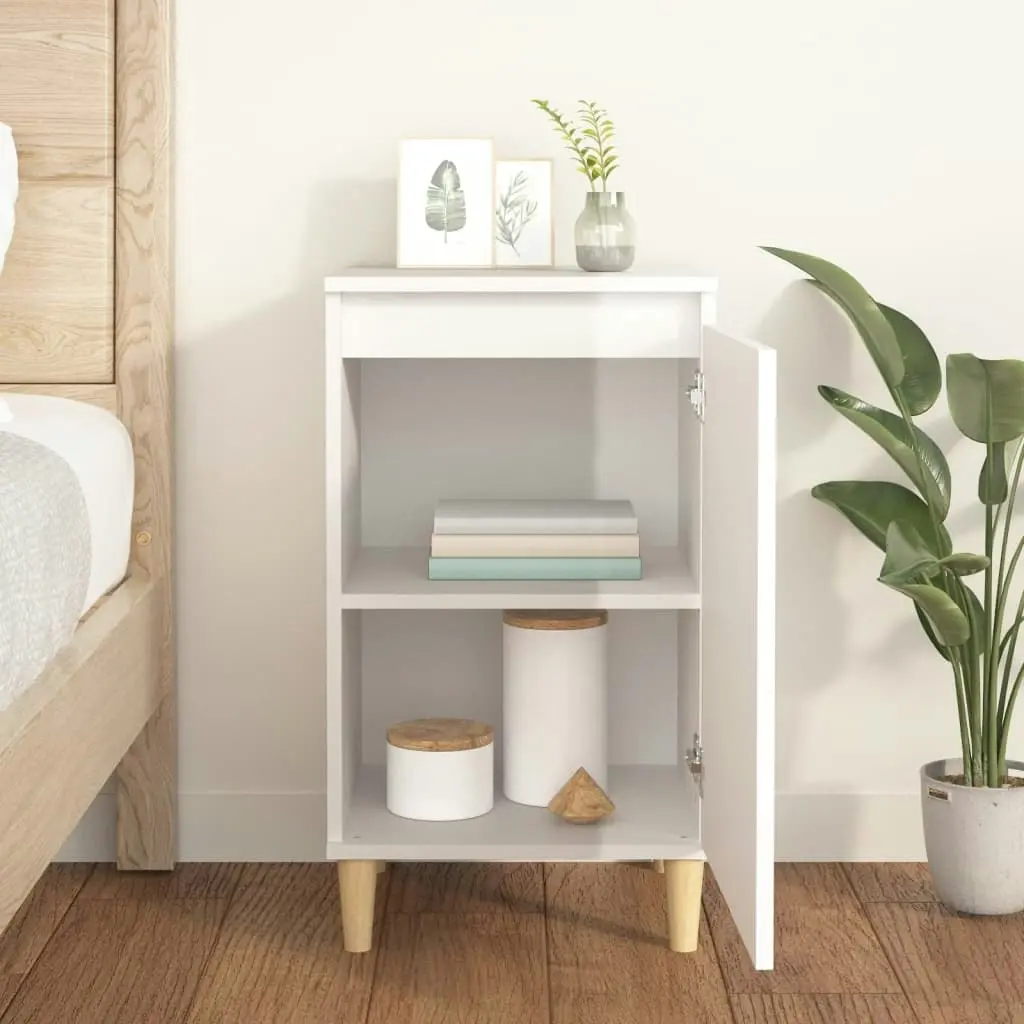 Bedside Cabinet High Gloss White 40x35x70 cm Engineered Wood 819632