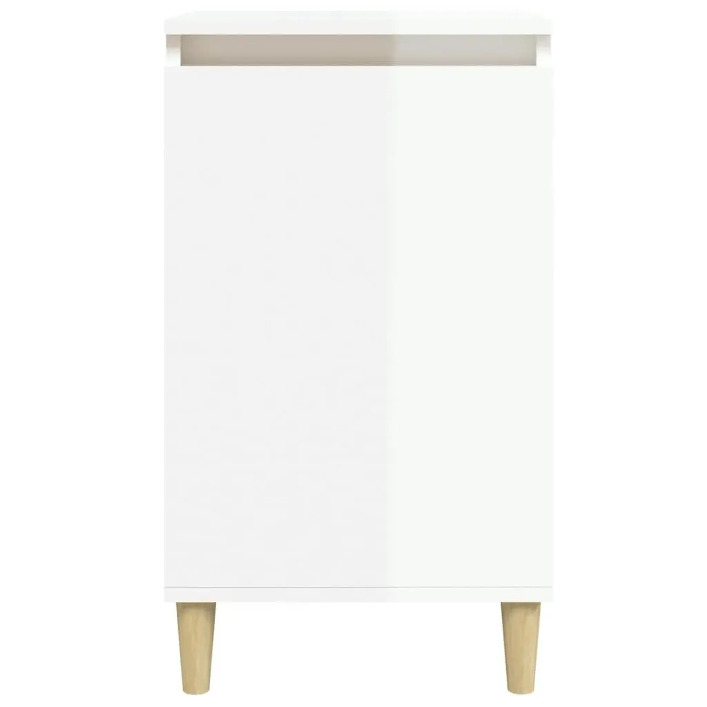 Bedside Cabinet High Gloss White 40x35x70 cm Engineered Wood 819632