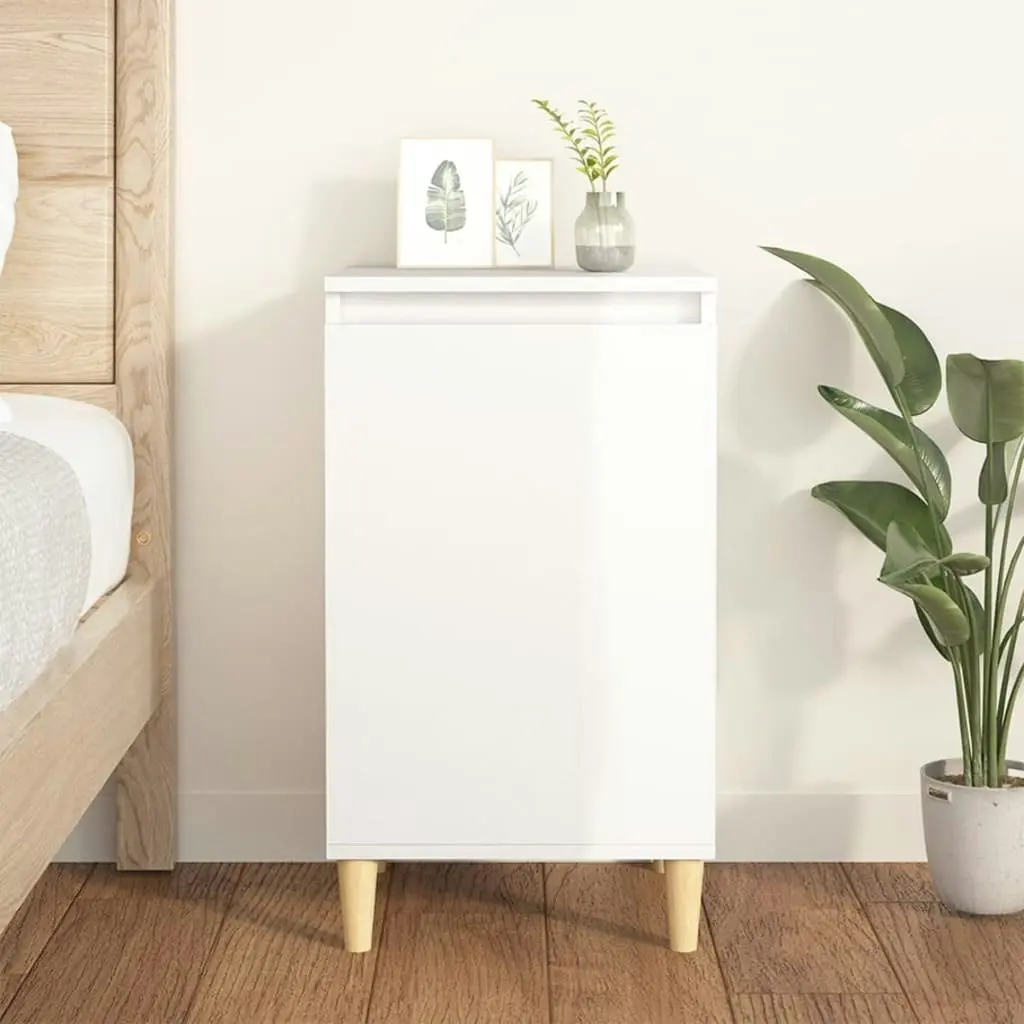 Bedside Cabinet High Gloss White 40x35x70 cm Engineered Wood 819632