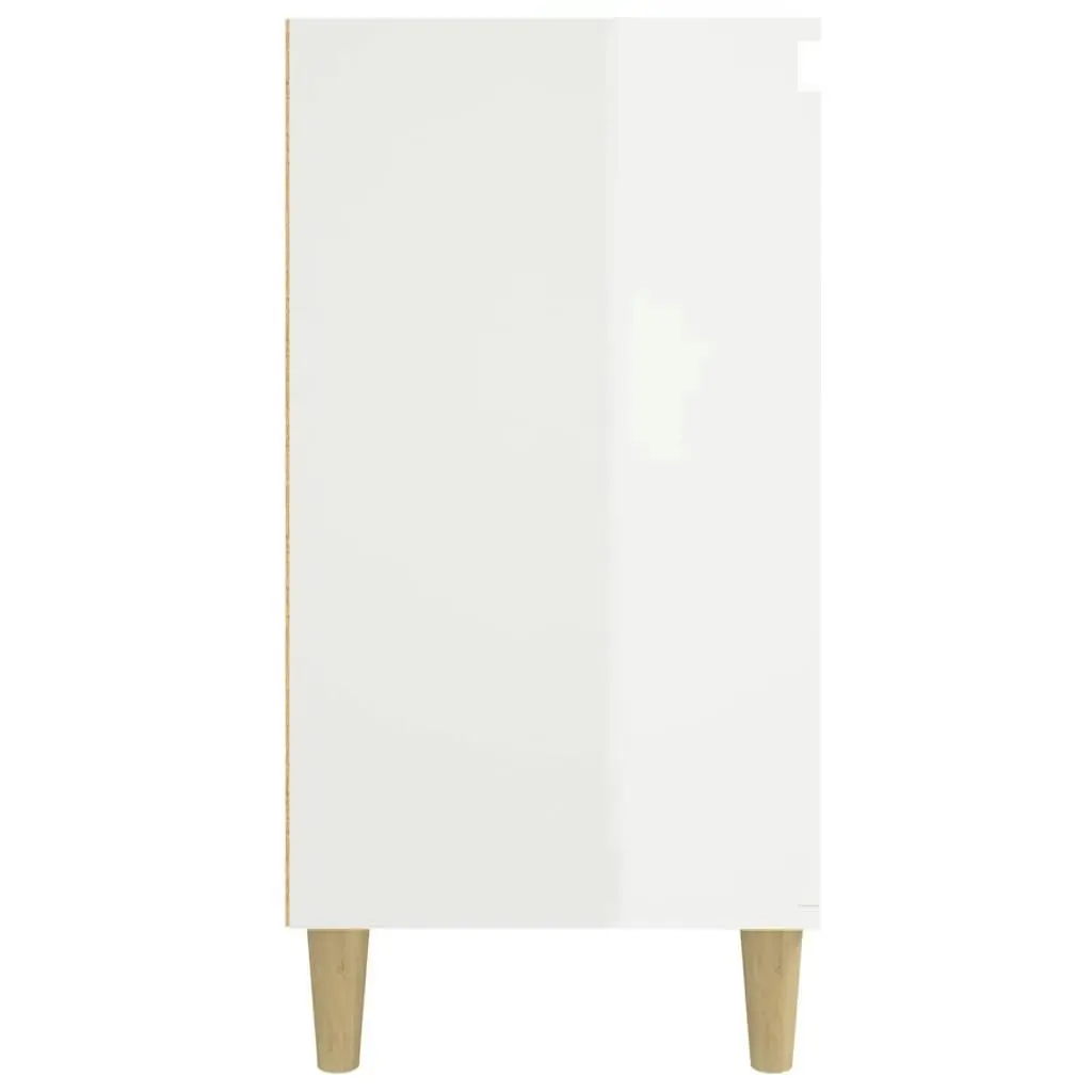 Bedside Cabinet High Gloss White 40x35x70 cm Engineered Wood 819632