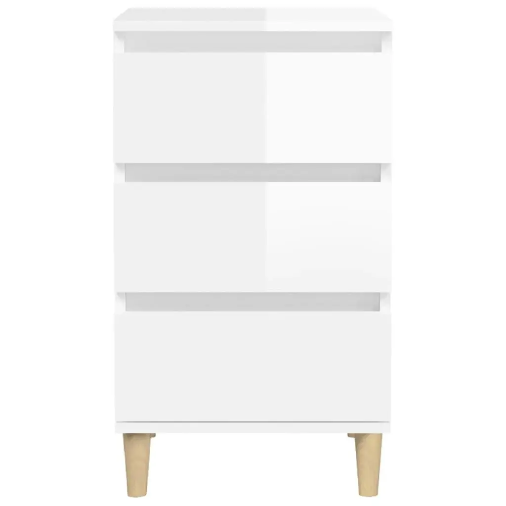 Bedside Cabinet High Gloss White 40x35x70 cm Engineered Wood 819662