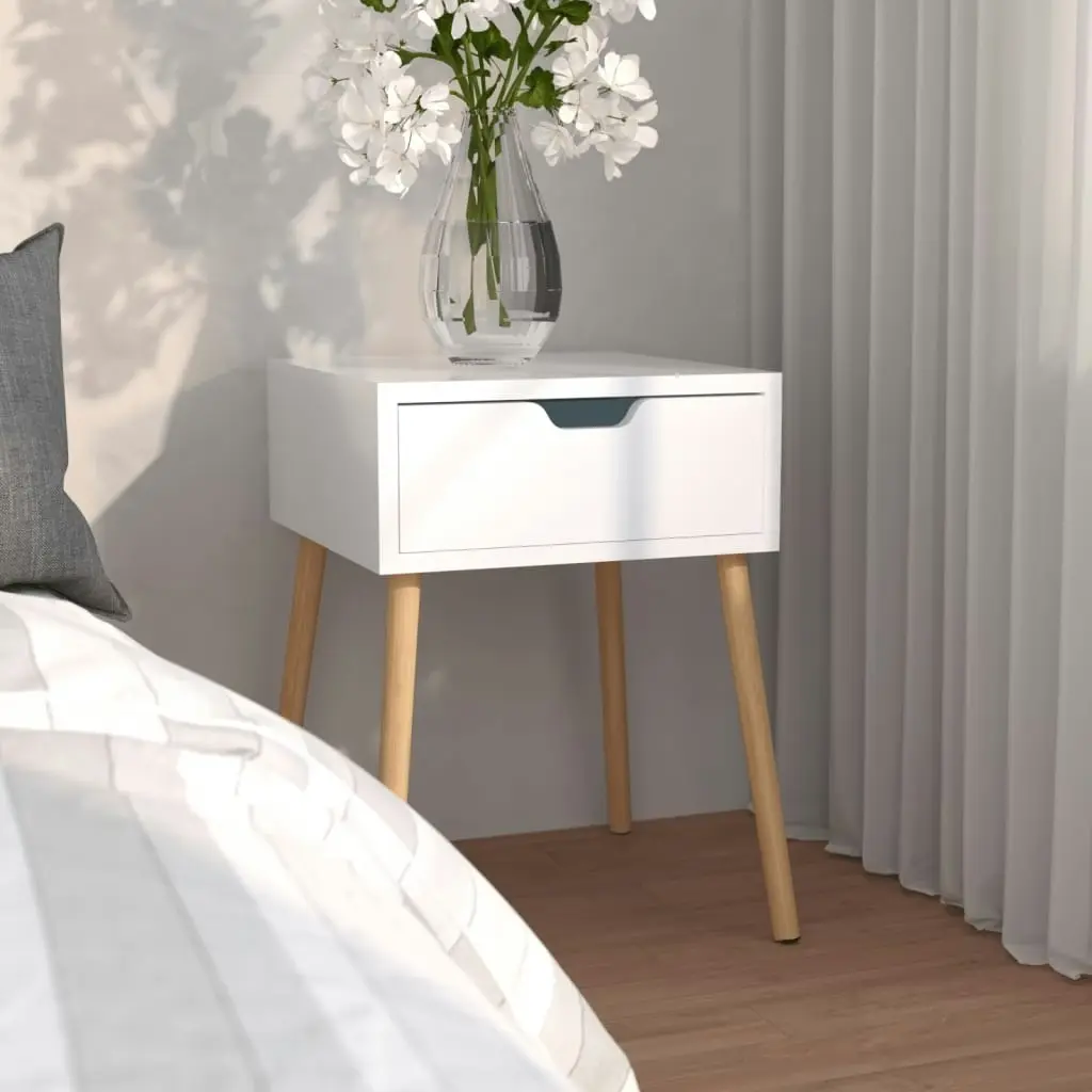 Bedside Cabinet High Gloss White 40x40x56 cm Engineered Wood 326807