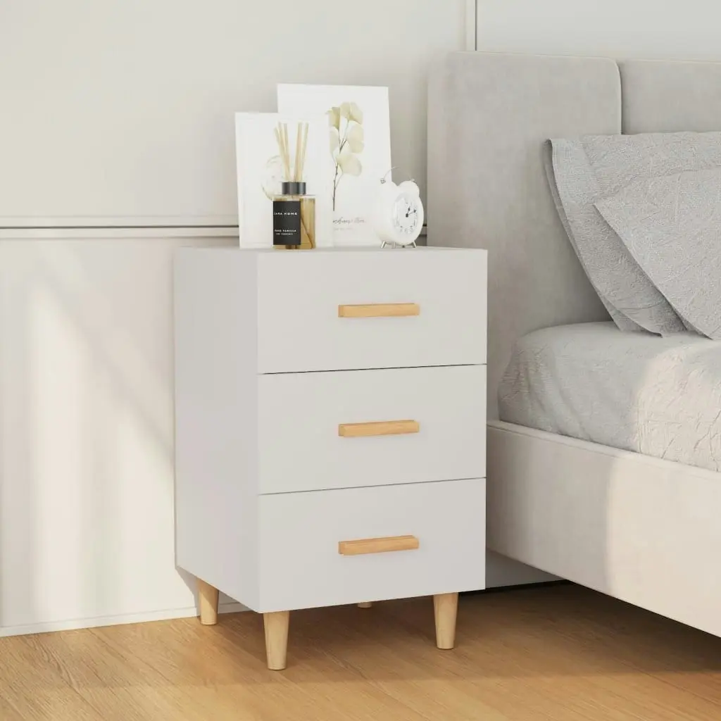 Bedside Cabinet High Gloss White 40x40x66 cm Engineered Wood 812084