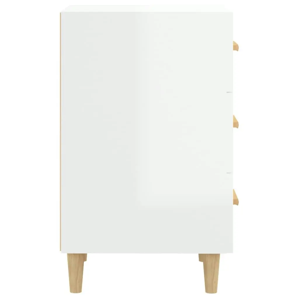 Bedside Cabinet High Gloss White 40x40x66 cm Engineered Wood 812084