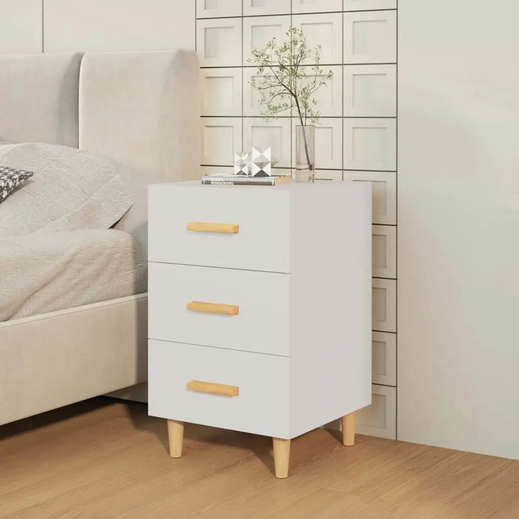 Bedside Cabinet High Gloss White 40x40x66 cm Engineered Wood 812084