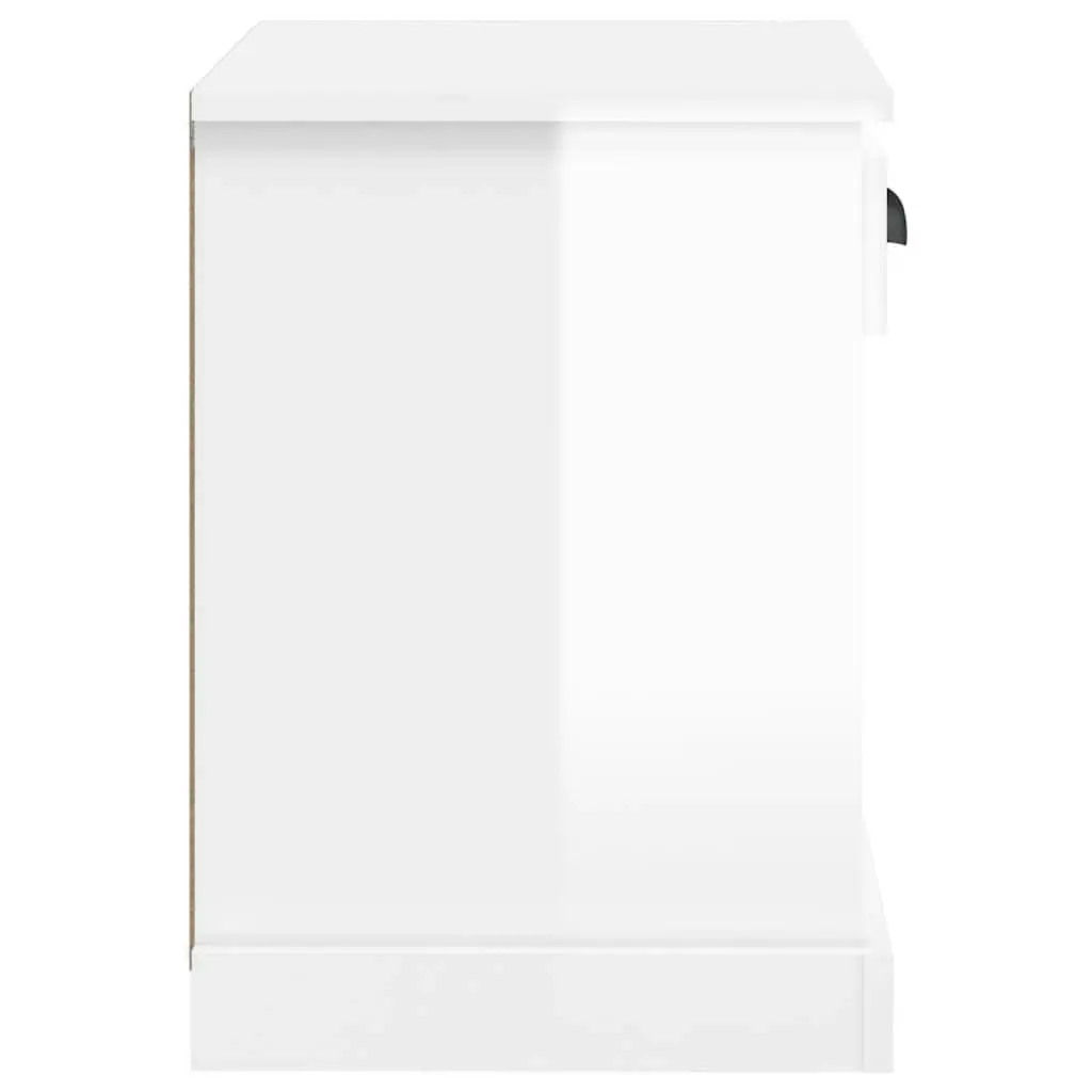 Bedside Cabinet High Gloss White 43x36x50 cm 816348