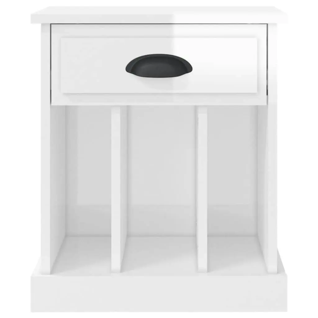 Bedside Cabinet High Gloss White 43x36x50 cm 816348