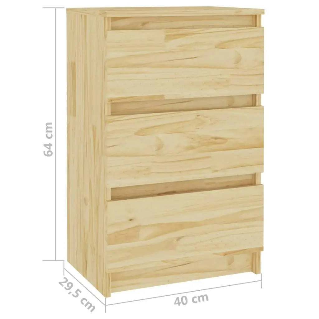 Bedside Cabinet 40x29.5x64 cm Solid Pine Wood 808083