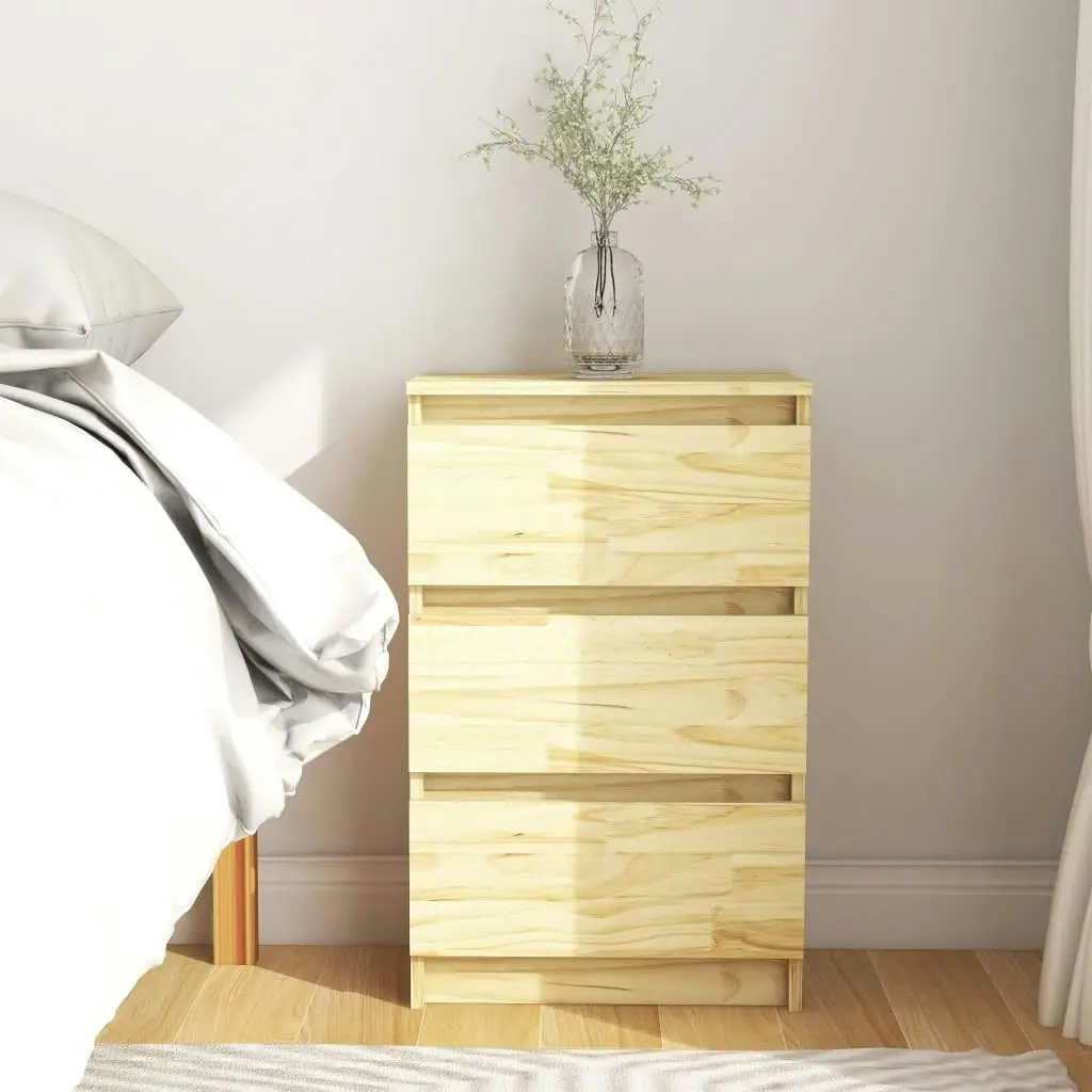 Bedside Cabinet 40x29.5x64 cm Solid Pine Wood 808083