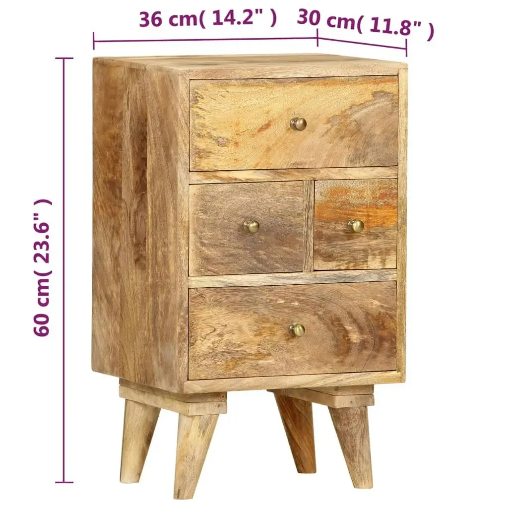 Bedside Cabinet 36x30x60 cm Solid Mango Wood 286123