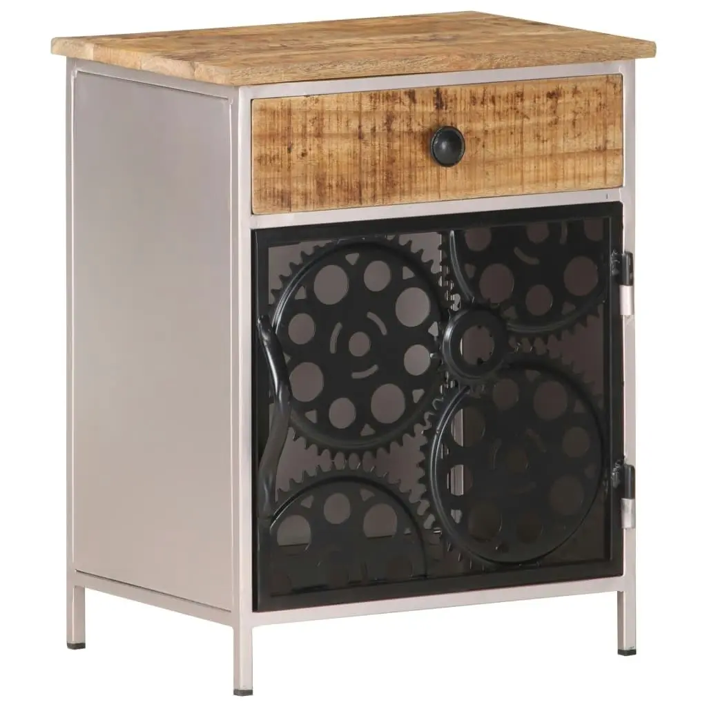 Bedside Cabinet 40x30x50 cm Rough Mango Wood 323738