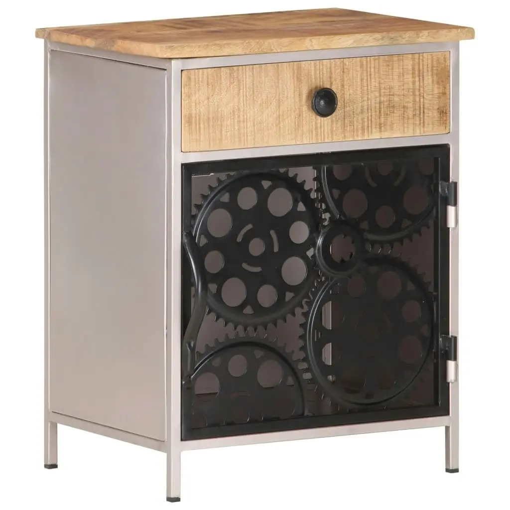 Bedside Cabinet 40x30x50 cm Rough Mango Wood 323738