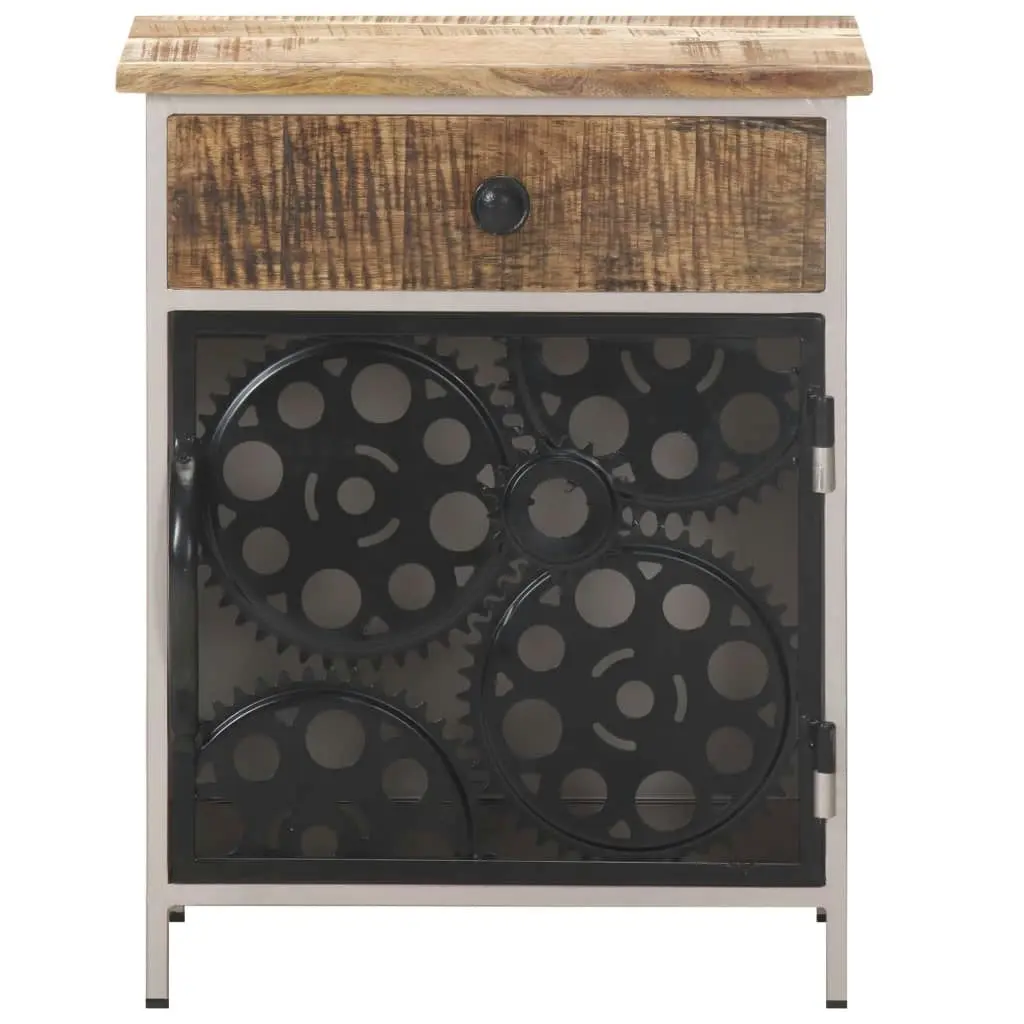 Bedside Cabinet 40x30x50 cm Rough Mango Wood 323738